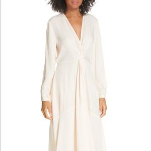Vince long sleeve twist drape dress